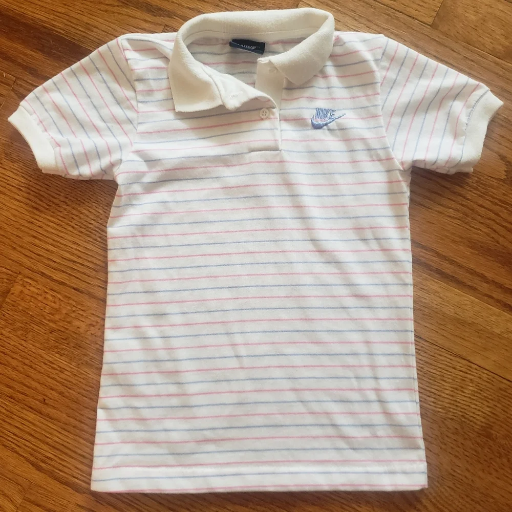 Vintage Nike Retro Short Sleeve Striped Polo Shirt